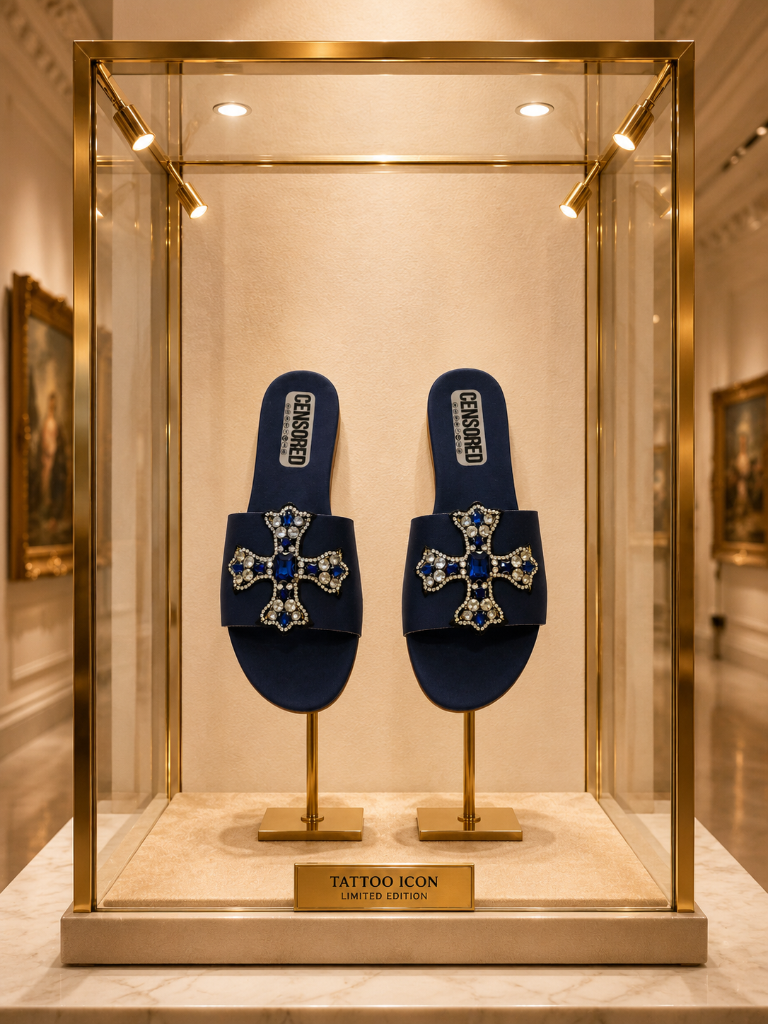 Sandalo Jeweled Cross Royal Blue